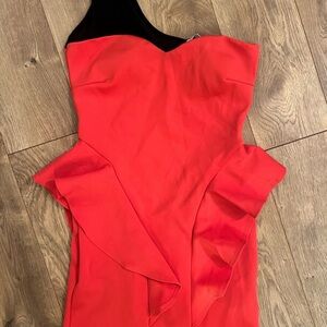 Trac Elegant Red/Pink One-Shoulder Dress